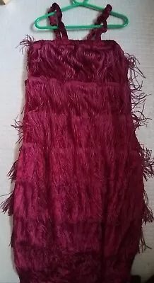 New Charleston Flapper Dress Fringes Size 12 Cocktail Fancydress Cruise Party • £12