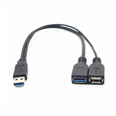USB 3.0 Male 1 To 2 Female Extension Y Splitter Data Cable Charging Adapter • $13.38