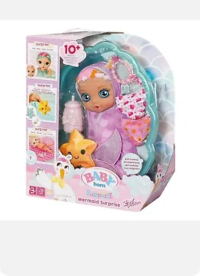 £35.99 • Buy Baby Born Mermaid Surprise 28cm Doll Bathtub & 10+ Surprises New Kids Toy Age 3+