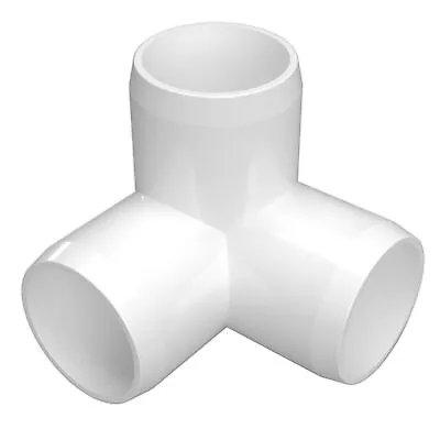 1-1/4  3-Way PVC Elbow Fitting White (4-PK) FORMUFIT Furniture Grade USA Made • $17.99