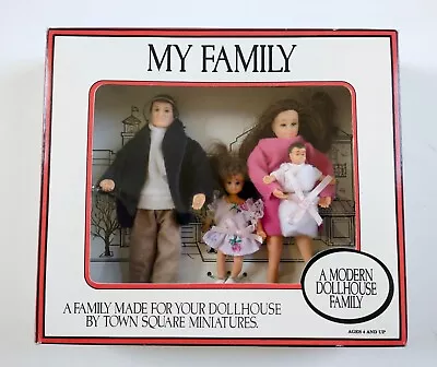 NEW VINTAGE IN BOX My Family 1:12 Scale Dollhouse Dolls Town Square Miniatures • $38