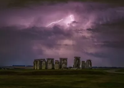 Stonehenge Lightning  A3 Print 16.5 X 11.7 Inches + FREE A3 Print • £16.99