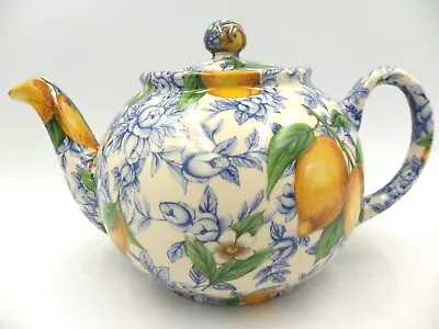 £22.99 • Buy Blue Lemon Chintz Design 2 Cup Teapot By Heron Cross Pottery