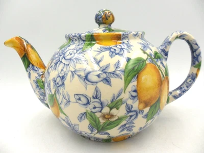 £22.99 • Buy Blue Lemon Chintz Design 2 Cup Teapot By Heron Cross Pottery