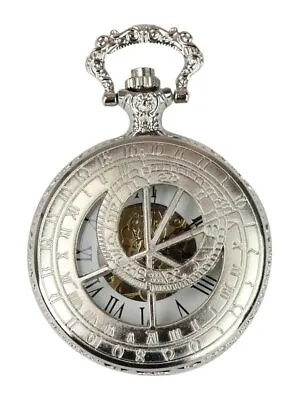 Mechanical Silver Pocket Watch Peaky Blinders Vintage Double Hunter Automatic • £24.99