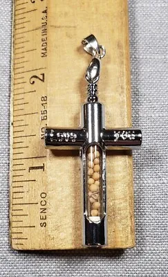 Vintage Pendant Medal Cross Full Of Mustard Seeds Christian H63 • $22.99