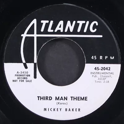 MICKEY BAKER: Third Man Theme / Baia ATLANTIC 7  Single 45 RPM • $12