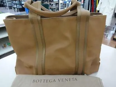 Authentic Bottega Veneta Marco Polo Tote Bag Handbag 152222 PVC Canvas #4668D • $441.76