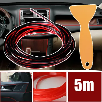 Red Car 16feet 5M Interior Edge Gap Line Moulding Trim Molding Strip Auto Decor • $6.89