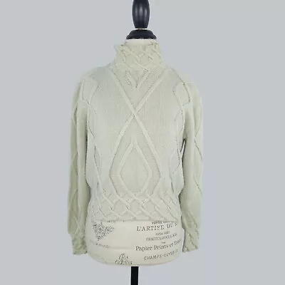 N. Peal Womens Sweater Small Green Cable Knit Cashmere Vintage Y2K • $138.64