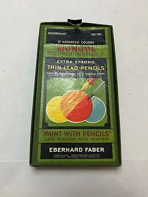 Vintage Eberhard Faber Mongol 12 Color Paint Pencils Set  • $9.95