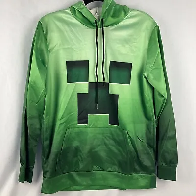 Green Pullover Hoodie 3D Printed Mine Game Creeper Youth Size XL • $17.99