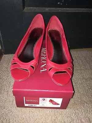Merona Red Mackenze Wedge Heels Size 9 • $12