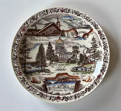 Vernon Kilns State Plate ~ Idaho ~  10 1/2  ~ Multi-Colored ~ GORGEOUS!! • $20