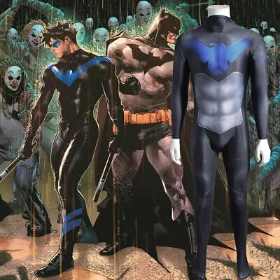 Cosplay Batman Nightwing Jumpsuit Robin Bodysuit Superhero Adult Kids Costumes • $29.70