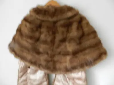 VINTAGE MEDIUM  BROWN MINK FUR BOLERO/JACKET HAND MADE Sz-M/L • $95