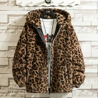 Autumn Leopard Jacket Men Hoodies Coat Streetwear Loose Windbreaker Clothing • £79.60