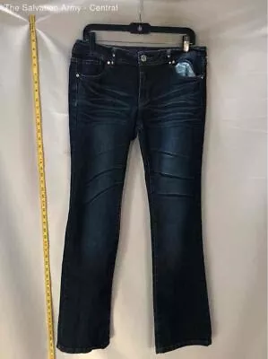 Miss Chic Womens Blue Medium Wash Coin Pocket Denim Bootcut Jeans Size 13 • $9.99