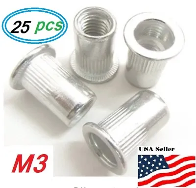 Aluminum Rivet Nut Rivnut Insert Nutsert - M3X0.5 - 25 Pcs • $6.50
