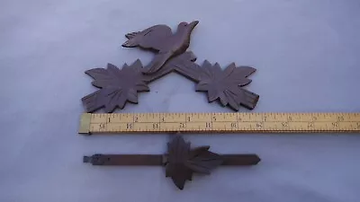 Vintage Black Forest Cuckoo Clock Wood Bird Top Trim And Pendulum • $40