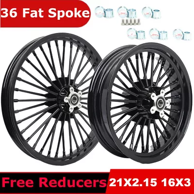 21x2.15 16x3 Fat Spoke Wheels Rims For Harley Dyna Street Bob Low Rider FXDB FXD • $579.11