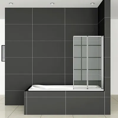£70 • Buy 900x1400mm 2-Fold Folding Shower Bath Screen Glass Door Panel Eletro Off White