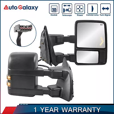 Pair Power Heated Tow Mirror For 1999-07 Ford F-250 F-350 F-450 F-550 Super Duty • $113.78