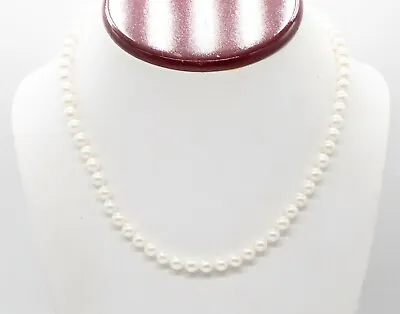 NEW $600 Mikimoto Signed Sterling Silver 6mm Cultured Pearl 16  Necklace • $295