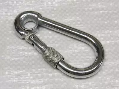 8MM Zinc Plated Carbine Hook With Screw Nut And Eyelet - Connector Secure Rope  • £3.60