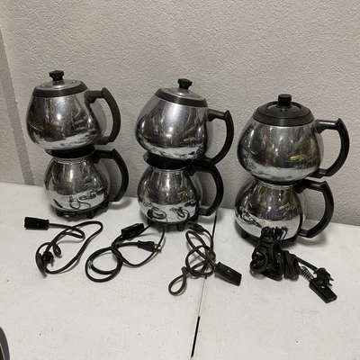 $75 • Buy Set 3 Sunbeam C30A Coffee Master Vacuum Maker For Parts WORKS Hard Gaskets