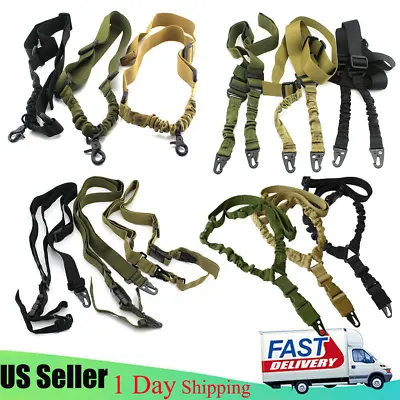 One Single /Two /Three/One Point Rifle Sling Tactical Gun Sling Strap Adjustable • $12.98