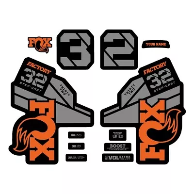 2022 FOX32 FACTORY Step Cast Fork Sticker MTB Mountain Bike Bicycle Orange Gray • $15.99