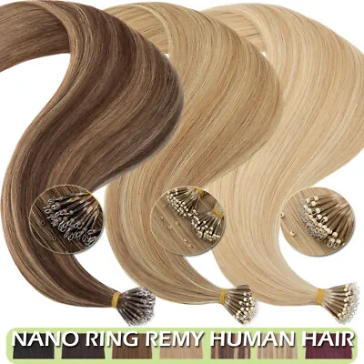 150G Nano Ring Tip Real Remy Human Hair Extensions Thick Micro Bead Double Drawn • £22.56