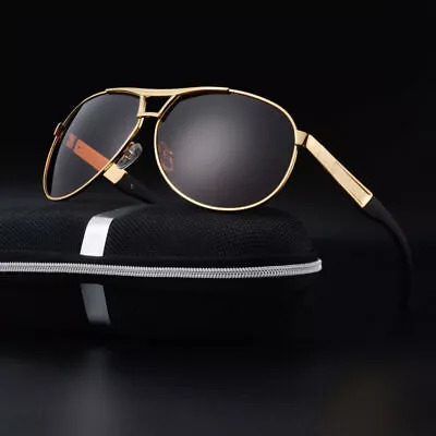 Eye Glasses Mens Polarized Metal Frame Sunglasses Retro Pilot Drving Eyewear • $15.21