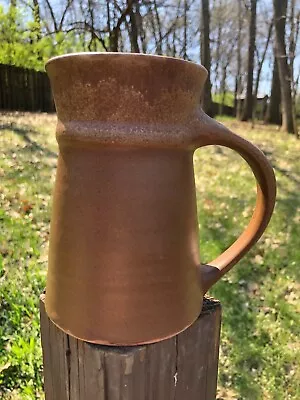 VTG 1968 Pacific Stoneware USA Large Ceramic Pottery Art Mug Brown/Tan 5.5  Tall • $13.60