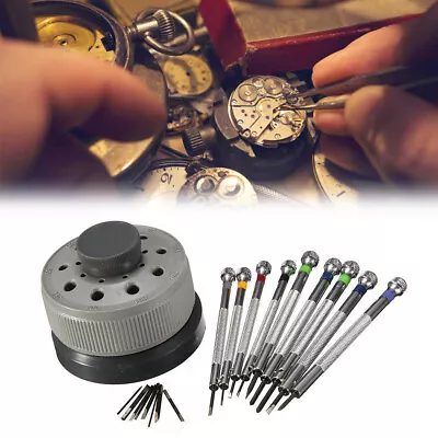 19x Watchmakers Jewellers Screwdriver Set Reversible Blades Watch Repair Tools • $15.99