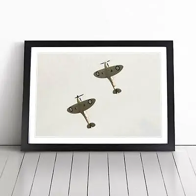 £22.95 • Buy Spitfire RAF Duo Planes Framed Wall Art Canvas Painting Poster Print Picture