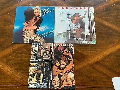 Van Halen Foreigner Rod Stewart 3 Vinyl LP Album Set  • $21