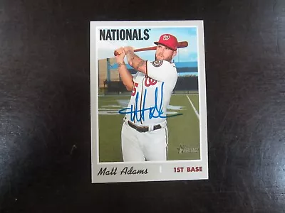 2019 Topps Heritage # 618 Matt Adams Autograph Signed Card Washington Nationals • $12.99