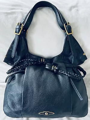 ELLIOTT LUCCA Women’s Large Pebbled LEATHER SHOULDER Bag TOTE Brass Hardware • $25.06