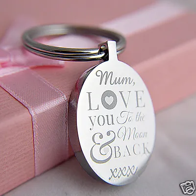 Oval Keyring Engraved  Love You To The Moon & Back   For Father's Day Gift • £11.06