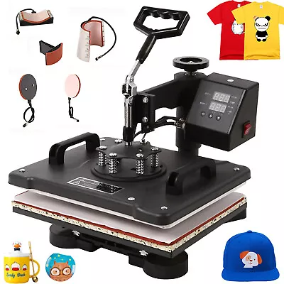 15 X15   5 In 1 Digital Heat Press Machine Swing Away T-Shirt Mug Hat Transfer • $159.98