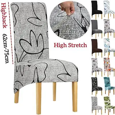 Stretch Highback Dining Chair Covers Seat Slipcover Spandex Wedding Cover 1-8PCS • $12.99