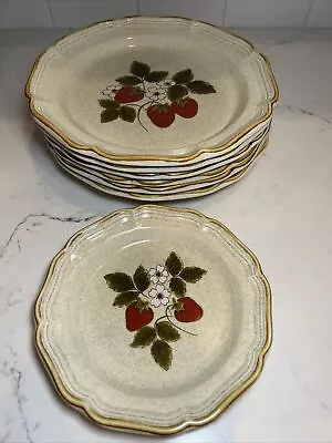 6- Mikasa Strawberry Festival Dinner Plates 10 3/4 & 1 Salad Plate 7 3/4” • $79.99