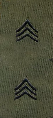 US Army Sergeant E-5 Rank OD Green Sew-On Patches - Pair • $8.89