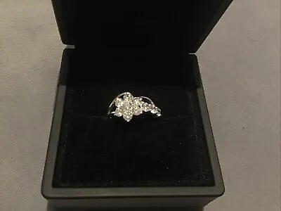 $111.71 • Buy 1.1 Carat Lab Created Diamond Solitaire Ring In Platinum Plated 925 M & Half