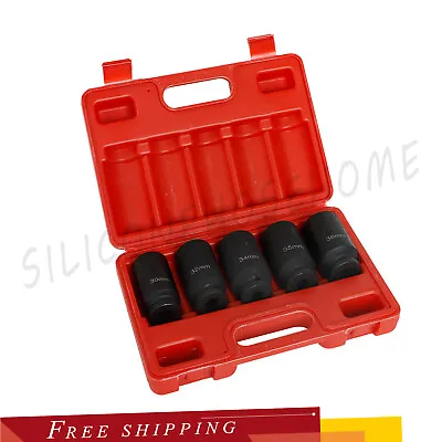 1/2'' Drive 12 POINT 5pcs Deep Spindle Axle Nut Socket Set 30 32 34 35 36mm • $28.03