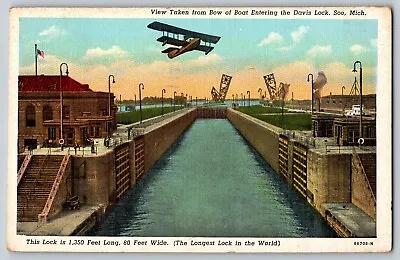Michigan - View Bow Of Boat Entering The Davis Lock - Vintage Postcard - Posted • $4.67