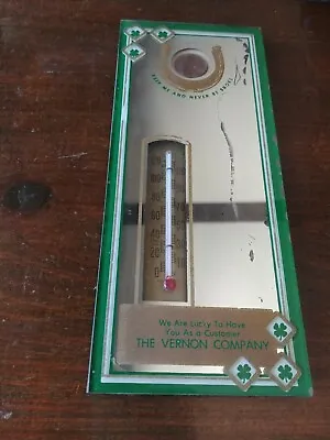 VINTAGE MIRROR ADVERTISING THERMOMETER WITH LUCKY PENNY The Vernon Company • $29.99