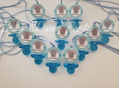 12 Elephant Pacifier Necklaces Baby Shower It's A Boy Games Prizes Favors Jungle • $11.99